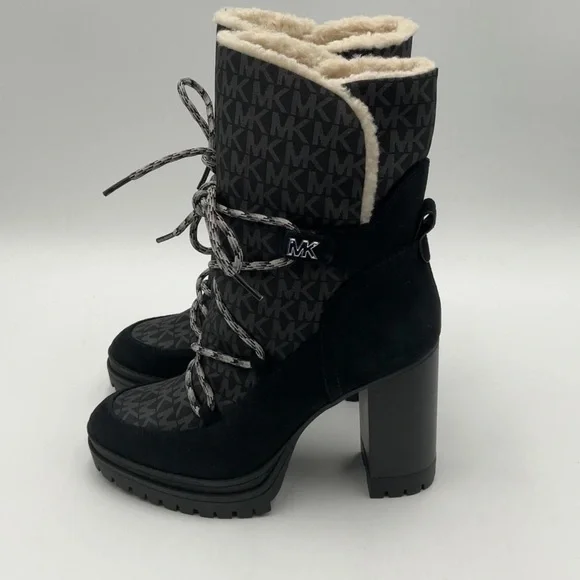 MICHAEL KORS Culver Logo Print Nylon and Nubuck Boot Retail $225 Sold Out - Picture 4 of 8